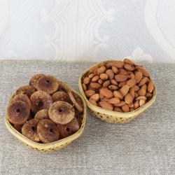 Send Sweets Gift Almonds and Fig Basket To Kupwara