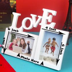 Send Personalized Gift Double Photo Love Collage Frame To Mira Road