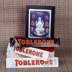 Popular Diwali Gifts - Laxmi Frame with Toblerone Chocolate Combo