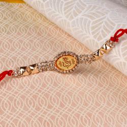 Stone Rakhis - Ganesha Diamond Rakhi Thread