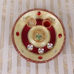 Good Luck Gifts for New Home - Ganesha Mukh Diamond Designer Thali