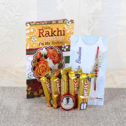 Handpicked Rakhi Gifts - Divine Rakhi with Five Star Chocolate Bars