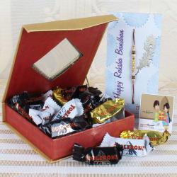 Kids Rakhi Gifts - Mini Toblerone Chocolate with Tiny Pearl Rakhi