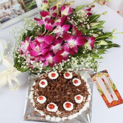 Rakhi With Cakes - Delightful Rakhi Hamper for Brother