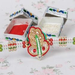 Rakhi Worldwide - Zardosi Pearl Designer Rakhi - Worldwide