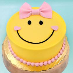 Designer Cakes - Smiley face  Pineapple Cream Cake