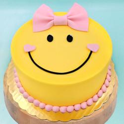 Send Cakes Gift Smiley face  Pineapple Cream Cake To Lucknow