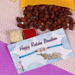 Rakhi With Dry Fruits - Honey Flavor Almonds with Rakhi