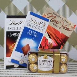 Send New Year Gift New Year Gift of Lindt and Rocher Chocolates To Rajkot