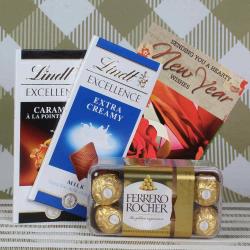 Send New Year Gift New Year Gift of Lindt and Rocher Chocolates To Indore