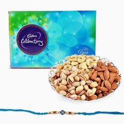 Rakhi With Dry Fruits - Rakhi with Dryfruits and Chocolates