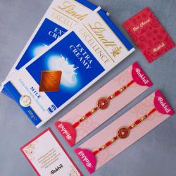 Rakhi to Australia - Rakhis And Lindt Chocolate Bar - For Australia