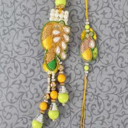 Lumba Rakhis - Stylish Embroidery Bhaiya Bhabhi Rakhi