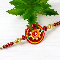 Handmade Rakhis - Om Floral and Beads Rakhi