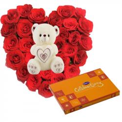 Valentine Heart Shaped Rose Arrangements - Fill My Heart Its Valentine Day