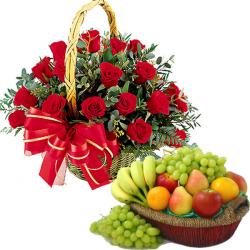 Flowers with Fruits - Get Well Soon Hamper