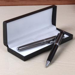 Teachers Day - Black and Silver Shiny Ball Pens