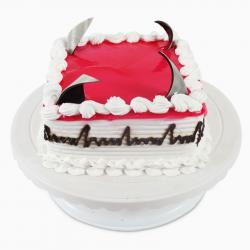 Send Square Fresh Cream Strawberry Cake To Dhanbad