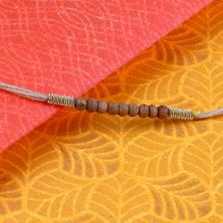 Rakhi Threads - Wooden Beads Rakhi Online