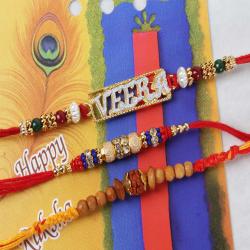 Set Of 3 Rakhis - Trio Rakhi Set for Brothers