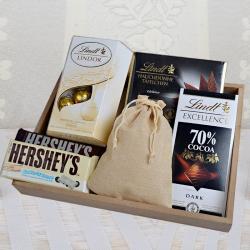 Candy and Toffees - Lindt Chocolates with Hersheys and Truffles in Tray