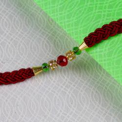 Stone Rakhis - Zardoshi Diamond Ball Rakhi Thread