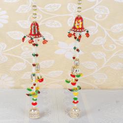 Diwali Gift Items - Diwali Colorful Gonda Pearl String Long Door Hanging