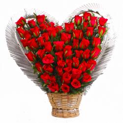 Gifts for Boyfriend - Heart Shape Arrangement of Fifty Red Roses