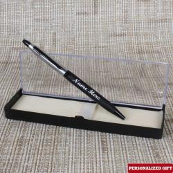 Personalized Gifts for Kids - Black and Silver Personalized Matte Finish Pen