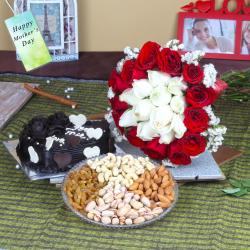 Mothers Day Gifts to Bhubaneshwar - Exclusive Roses with Chocolate Cake and Mixed Dryfruits