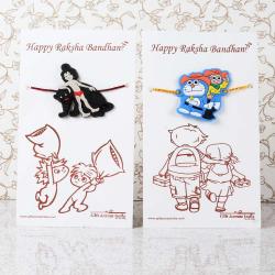 Kids Rakhi Gifts - Mowgli with Nobita Doraemon Rakhi for Kids