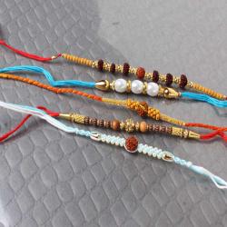 Set Of 5 Rakhis - Combo of Five Striking Sphere Rakhi