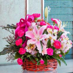 Basket Arrangement - Exotic Precious Flower Arrangement