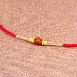 Zardosi Rakhis - Single Rudraksha Rakhi