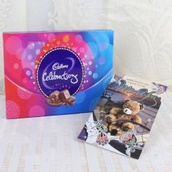 Missing You Flowers - Miss you Card with Cadbury Celebration Box