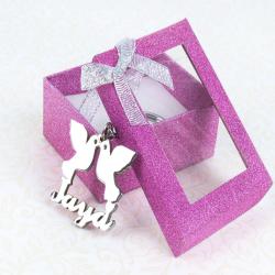 Send Christmas Gift Love Birds Personalised Keychain To Trivandrum