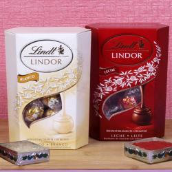 Bhai Dooj Chocolates - Lindor Milk and White Chocolate For Bhaidooj Gift 