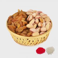 Bhai Dooj Gifts for Brother - Raisin and Pistachio Basket for Bhaidooj