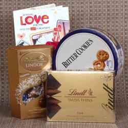 Valentine Romantic Hampers For Her - Valentines Day Imported Chocolates and Cookies Combo