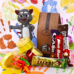 Holi Colors and Sprays - Cute Tom Holi Pichkari Hamper for Kids