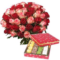 Best Wishes Gifts for Friend - Roses Bouquet With Mix Sweets