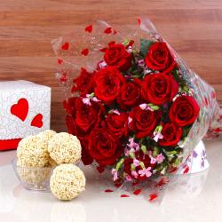 Makar Sankranti - Rajgira Laddu with Red Roses Bouquet