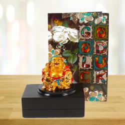 Feng Shui Gifts - Laughing Buddha with Good Luck Greeting Card