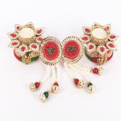 Home Decor Gifts for Her - Gudi Padwa Shubh Labh Hangings with Two Diya