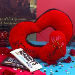 Valentines Heart Shaped Soft Toys - Hersheys Chocolates with Double Heart Love Hanging