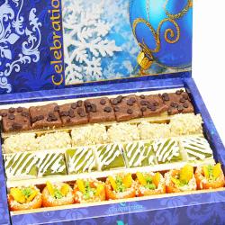 Assorted Sweets - Sweets- Assorted Box of Kaju Chocolate Barfi,Mango Bite,Kaju roll and Kaju Orange delight 400 gms