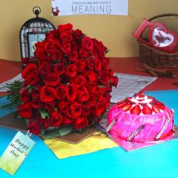 Mothers Day Gifts to Ahmedabad - Perfect Mothers Day Gift Collection with Cake and Roses