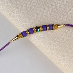 Single Rakhis - Shiny Crystal  Bead with Colorful Beads Rakhi