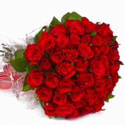 1st Anniversary Gifts - Exclusive Love 50 Red Roses Bouquet
