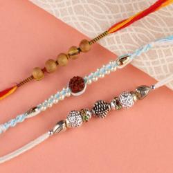 Set Of 3 Rakhis - Set Of Three Different Designer Rakhis